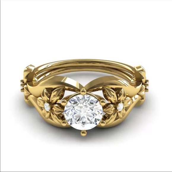 New Flower Design Yellow Gold Diamond Ring 💍 - Picture 2 of 6